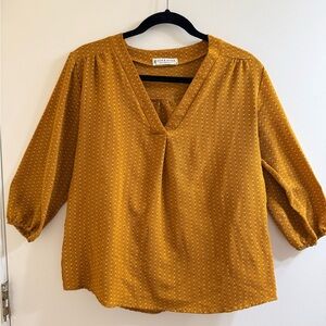Jon & Anna Boho Chic Mustard Yellow Blouse Size M